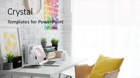  Presentation with interior designer - Audience pleasing presentation theme consisting of modern interior of designer workplace backdrop and a white colored foreground