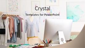  Presentation with design fashion - Audience pleasing PPT layouts consisting of modern interior of fashion designer backdrop and a sky blue colored foreground