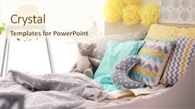  Presentation with bedroom modern - Cool new presentation design with modern interior of the child's bedroom backdrop and a cream colored foreground