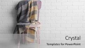  Presentation with white brick wall - Colorful theme enhanced with modern interior with chair backdrop and a light gray colored foreground