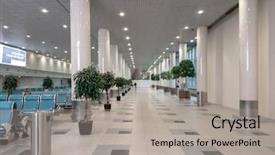  Presentation with international - PPT theme enhanced with modern international airport interior background and a  colored foreground