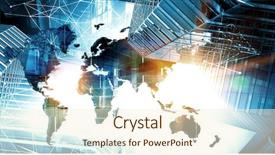  Presentation with international business - Cool new theme with modern international business backdrop and a cream colored foreground