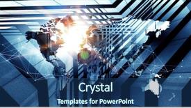  Presentation with commerce international - PPT theme with modern international business background and a ocean colored foreground