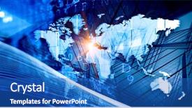  Presentation with commerce international - Beautiful PPT theme featuring modern international business backdrop and a teal colored foreground