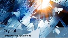  Presentation with commerce international - Presentation theme featuring modern international business background and a light blue colored foreground