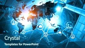  Presentation with commerce international - Audience pleasing PPT theme consisting of modern international business backdrop and a ocean colored foreground