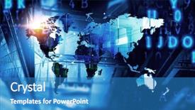  Presentation with commerce international - Theme with modern international business background and a teal colored foreground