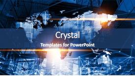  Presentation with commerce international - Beautiful slides featuring modern international business backdrop and a ocean colored foreground