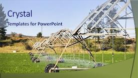  Presentation with irrigation - Slides having modern irrigation pivot system watering background and a light blue colored foreground