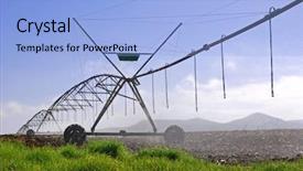  Presentation with irrigation - PPT layouts featuring modern irrigation pivot system background and a light blue colored foreground