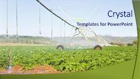  Presentation with irrigation - Slides featuring modern irrigation pivot system background and a sky blue colored foreground