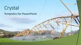  Presentation with irrigation - Slides featuring modern irrigation system watering background and a sky blue colored foreground