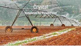  Presentation with irrigation - Audience pleasing presentation consisting of modern irrigation system watering backdrop and a gray colored foreground