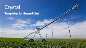  Presentation with water irrigation - Theme with modern irrigation tool background and a ocean colored foreground