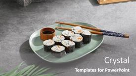  Presentation with yin yang - Theme enhanced with modern-japanese-food-concept-maki background and a  colored foreground