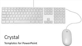  Presentation with computer keyboard and mouse - Slide set having modern keyboard and the mouse background and a white colored foreground