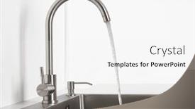 Presentation with kitchen sink splash - Slide set consisting of modern-kitchen-faucet-and-sink background and a white colored foreground