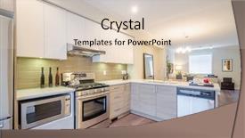  Presentation with luxury house - Beautiful presentation theme featuring modern kitchen in luxury house backdrop and a lemonade colored foreground