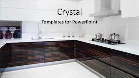  Presentation with kitchen - Audience pleasing presentation design consisting of modern kitchen interior and furnitures backdrop and a white colored foreground