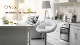  Presentation with kitchen - PPT theme with modern kitchen interior background and a cream colored foreground