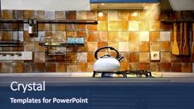  Presentation with metal whistle used by police - Audience pleasing slides consisting of modern kitchen is blue backdrop and a ocean colored foreground