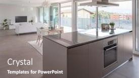  Presentation with nobody - Audience pleasing slide deck consisting of modern-kitchen-with-island-oven backdrop and a gray colored foreground