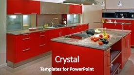  Presentation with kitchen - Slide set having modern kitchen with red cupboard background and a crimson colored foreground