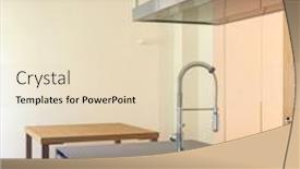  Presentation with nobody - Cool new slide deck with modern-kitchen-with-suspended-hood backdrop and a lemonade colored foreground