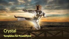  Presentation with kimono - Cool new slide set with modern korean martial art similar backdrop and a tawny brown colored foreground