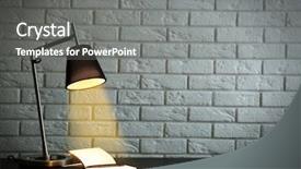  Presentation with desk - Cool new presentation with modern lamp on the desk backdrop and a gray colored foreground