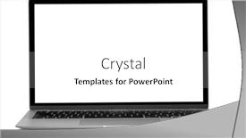  Presentation with computer - PPT theme having modern-laptop-computer-isolated background and a white colored foreground