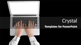  Presentation with black - Theme with modern-laptop-computer-on-black background and a dark gray colored foreground