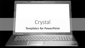  Presentation with black - Presentation theme with modern-laptop-isolated-on-black background and a white colored foreground