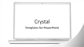  Presentation with ict modern laptop - Slides featuring modern laptop isolated on white background and a white colored foreground