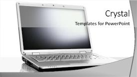  Presentation with ict modern laptop - Theme consisting of modern laptop isolated on white background and a white colored foreground