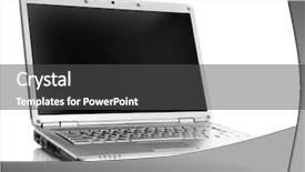  Presentation with modern - Slides featuring modern laptop isolated on white background and a dark gray colored foreground