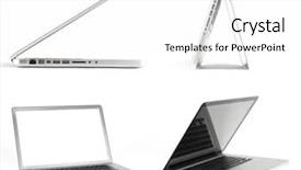 Presentation with monitor computer - Beautiful theme featuring modern laptop on white background backdrop and a white colored foreground