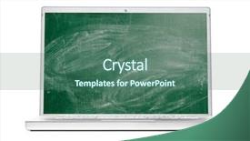  Presentation with green chalkboard - Slide set consisting of modern laptop with chalkboard background and a ocean colored foreground