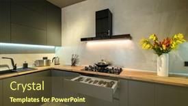  Presentation with kitchen utensils - Presentation theme consisting of modern-large-luxury-dark-gray background and a tawny brown colored foreground