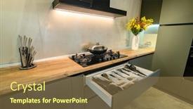  Presentation with kitchen utensils - Beautiful slide set featuring modern-large-luxury-dark-gray backdrop and a coral colored foreground