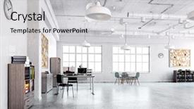  Presentation with modern elegant - PPT layouts consisting of modern layout - elegant office interior mixed media background and a light gray colored foreground