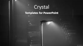 Presentation with led lights - Amazing PPT theme having modern-led-street-lights-illuminating backdrop and a dark gray colored foreground
