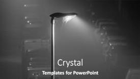  Presentation with led lights - Cool new slide set with modern-led-street-lights-illuminating backdrop and a dark gray colored foreground