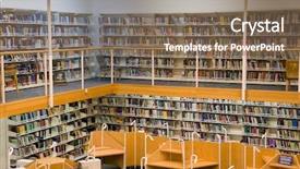  Presentation with library - Slides with modern library interior a lot background and a  colored foreground