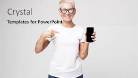  Presentation with old people - Presentation design with modern-lifestyle-old-people-communication background and a light gray colored foreground