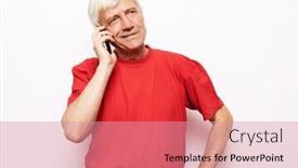  Presentation with pensioner - PPT theme enhanced with modern-lifestyle-tehnology-and-old background and a coral colored foreground