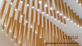  Presentation with light hanging - PPT theme having modern-light-bulbs-hanging background and a coral colored foreground