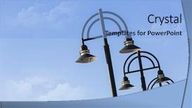  Presentation with light blue - Presentation design enhanced with modern light poles background and a light blue colored foreground