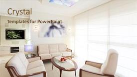  Presentation with dining - Slides with modern living and dining room background and a lemonade colored foreground