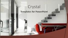  Presentation with living room - Slide deck with modern-living-room-detail background and a  colored foreground